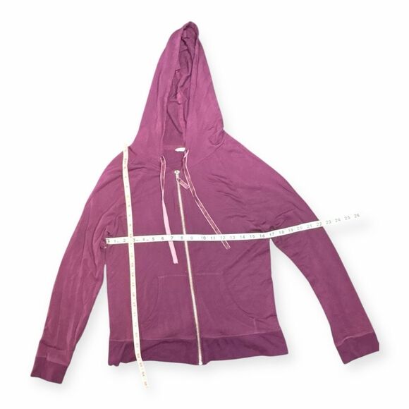 VICTORIA’S SECRET Women’s Pink Long Sleeve Zip Hoodie Size Medium - Picture 6 of 7